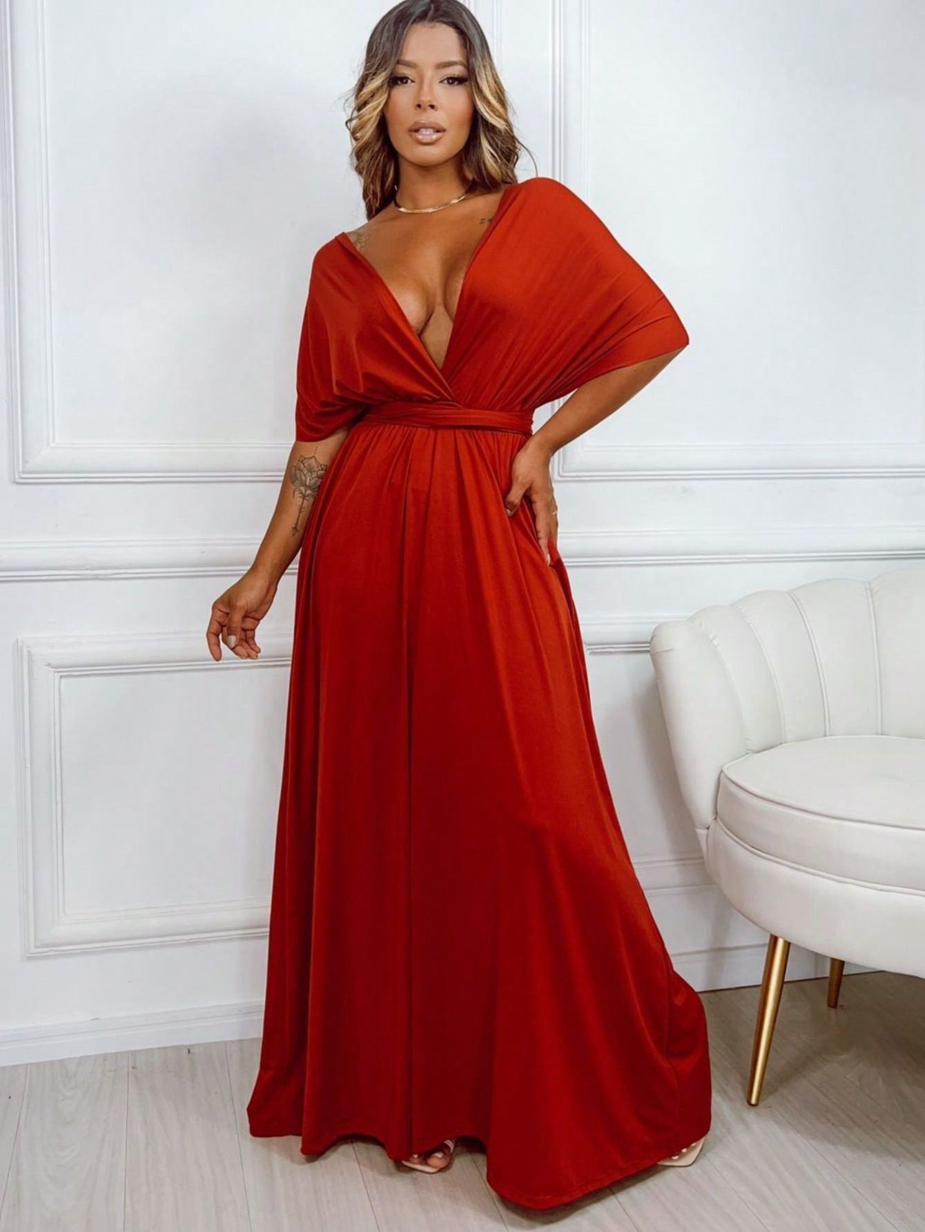 Vestido Feminino Longo Várias Forma de Amarração Infinity